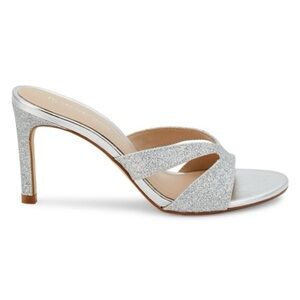 Stuart Weitzman Silver Mariposa Glitter Heels – Size 8.5